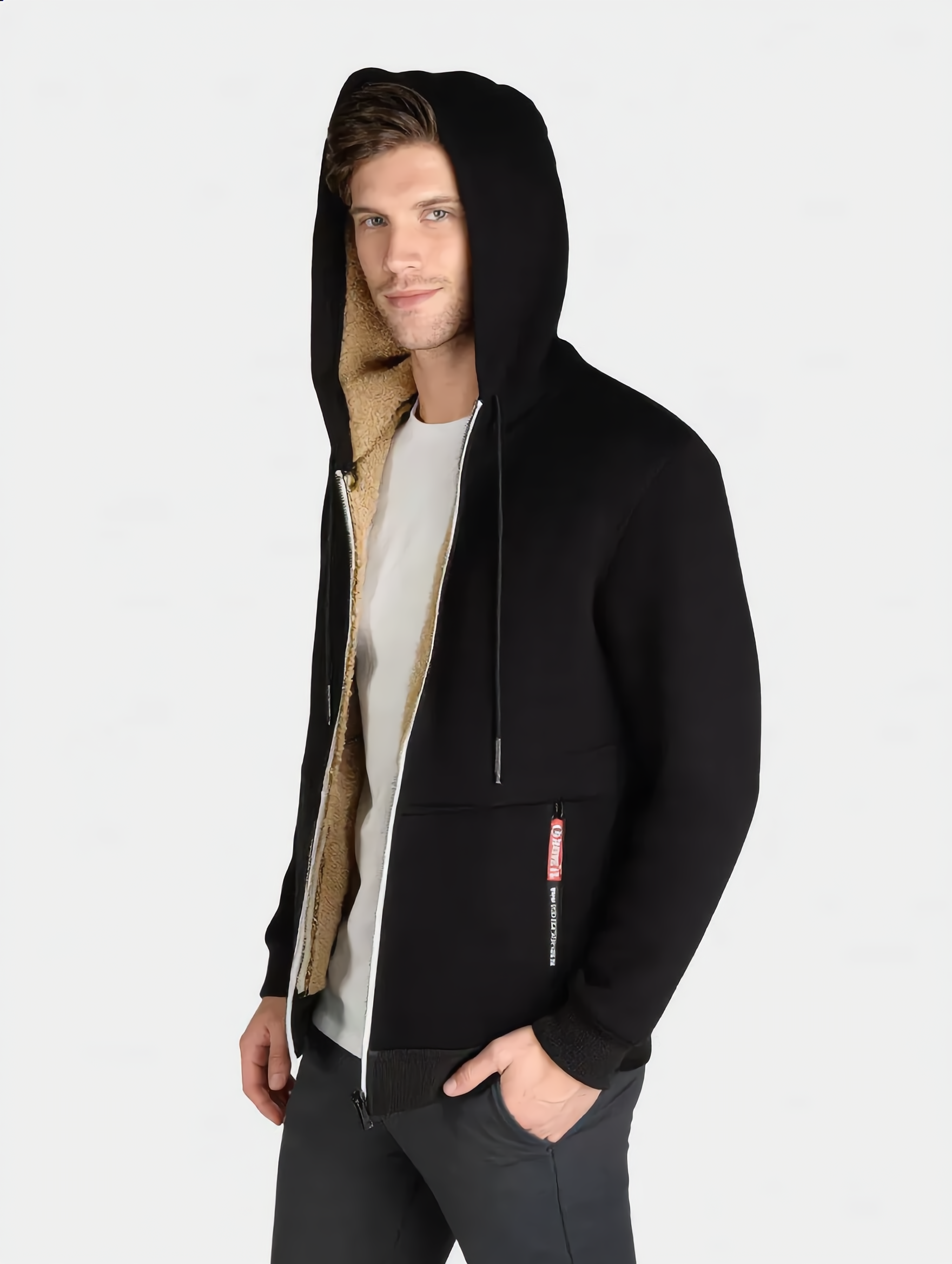 SPEEDRUN Hoodie Men's Lined Zip Winter Jacket Full Zip With
