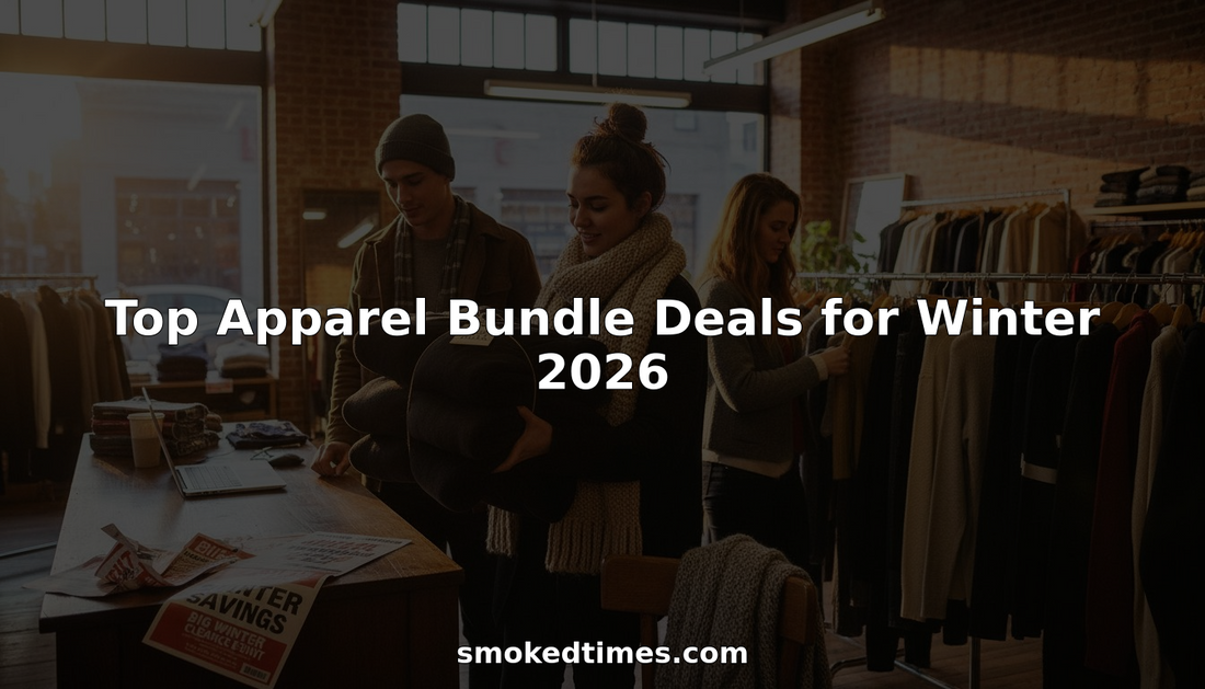 Young adults shopping winter apparel bundles