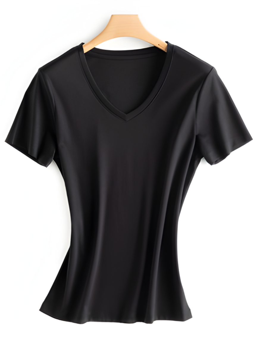 Cotton-Silk Blend V-Neck