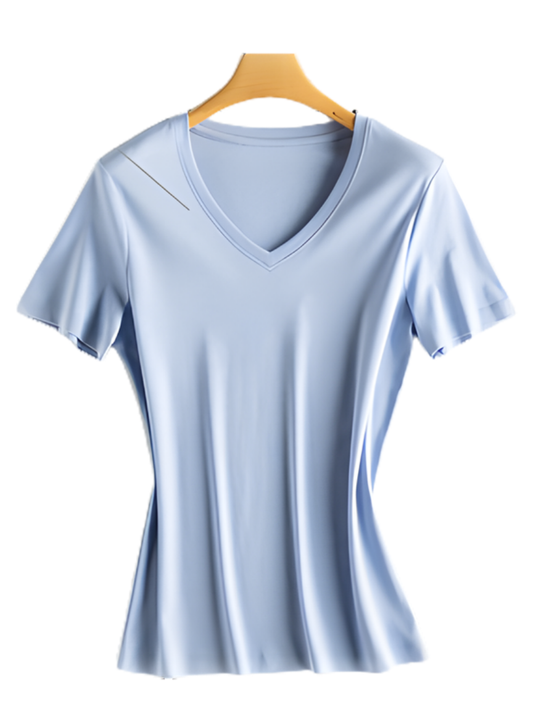 Cotton-Silk Blend V-Neck