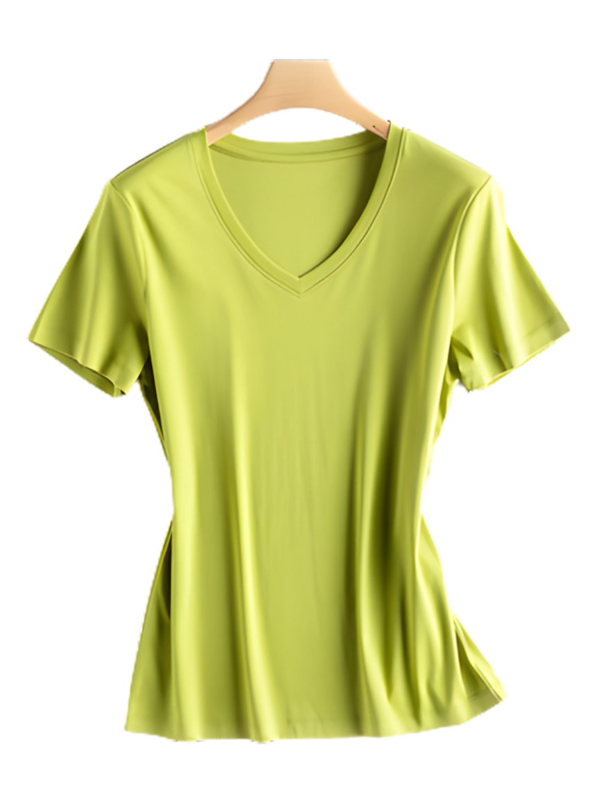 Cotton-Silk Blend V-Neck