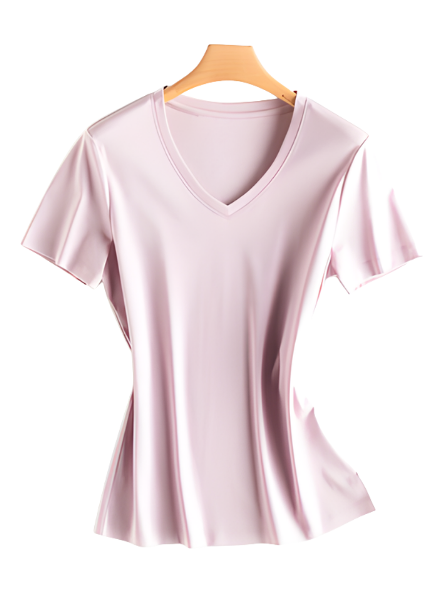 Cotton-Silk Blend V-Neck