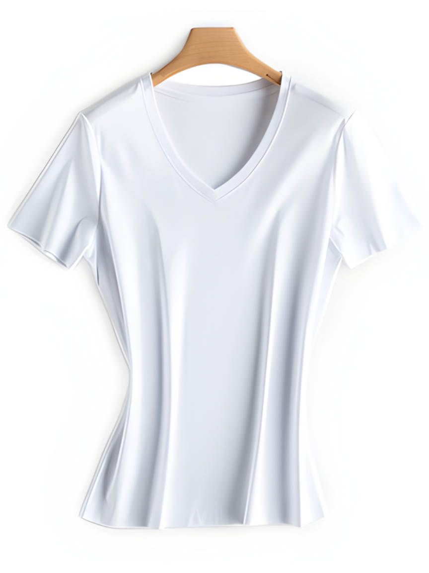 Cotton-Silk Blend V-Neck