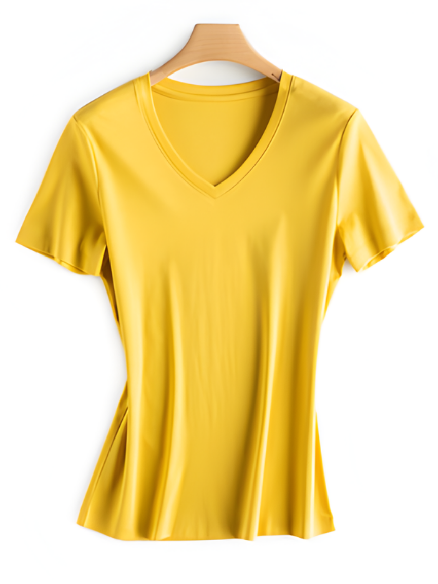 Cotton-Silk Blend V-Neck