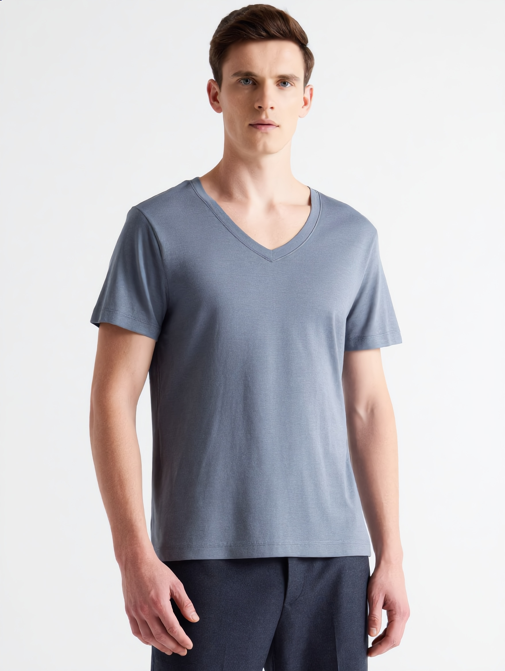 Cotton-Silk Blend V-Neck